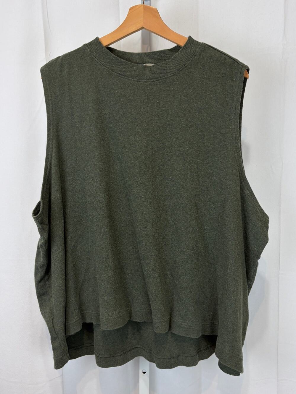 PACT Boxy Muscle Tee Sleeveless Pullover Top Organic Cotton Green 3XL XXXL Plus